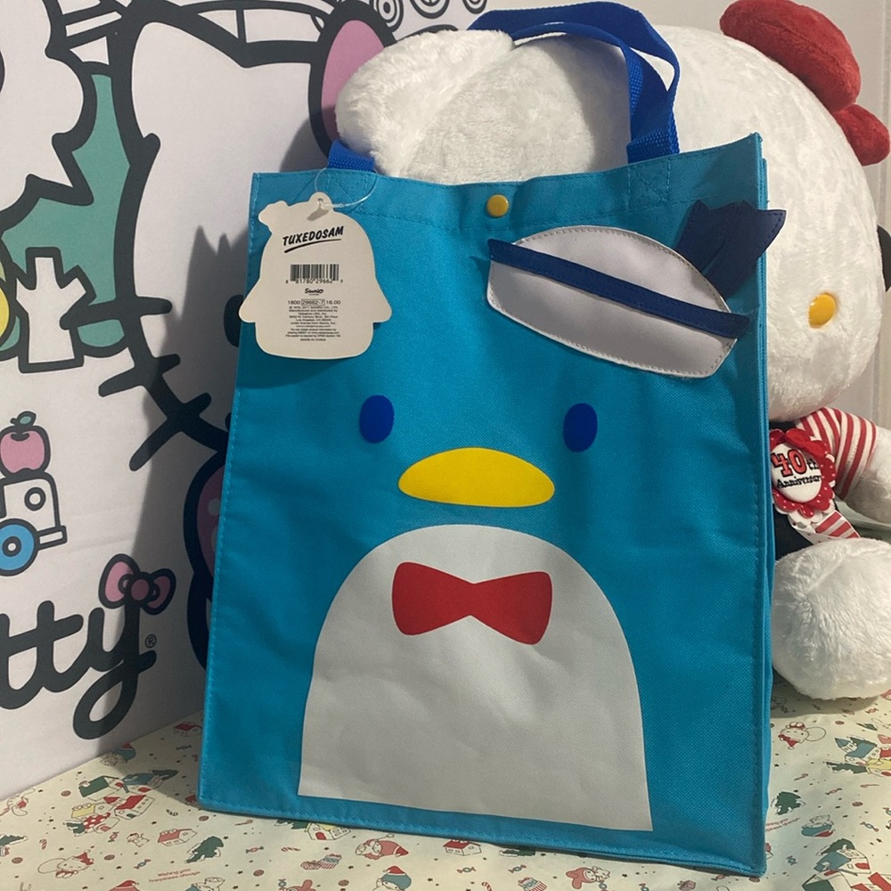 New Sanrio TUXEDO SAM canvas tote medium shoulder shopping bag